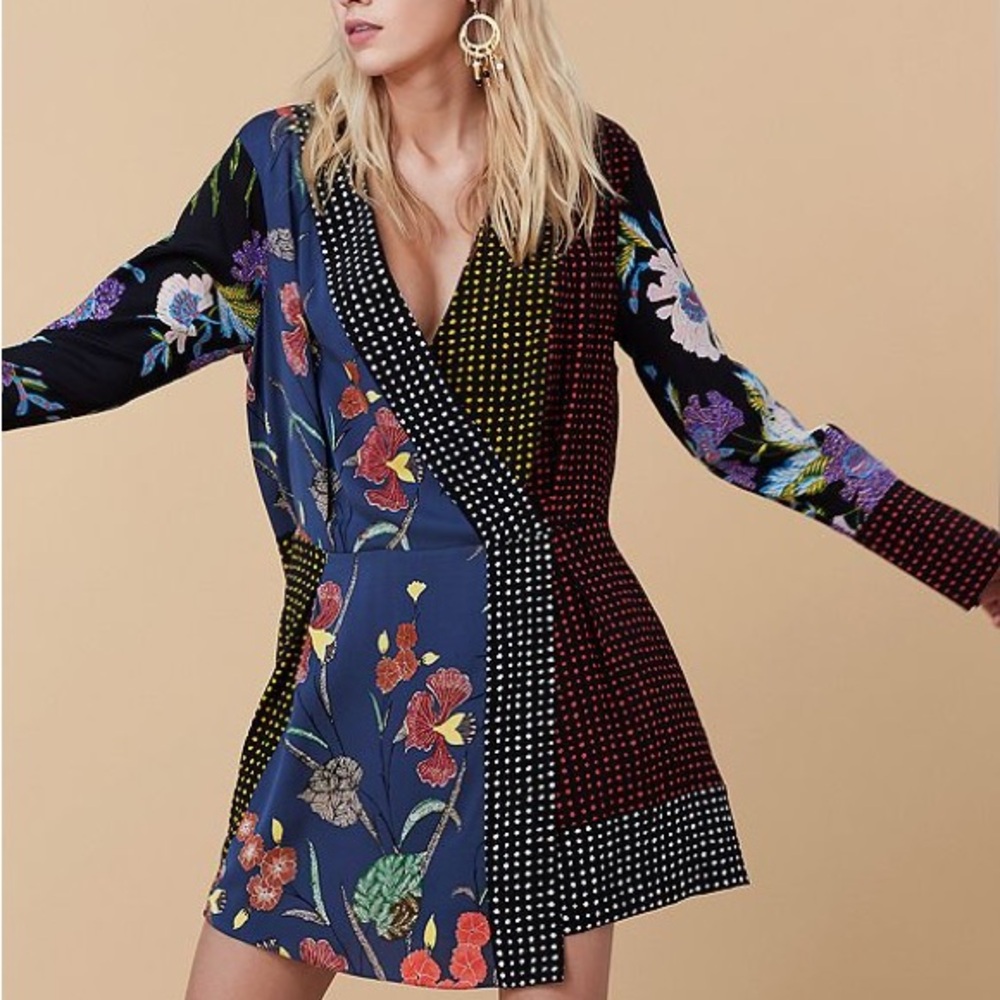 Diane Von Furstenberg Multicolor Floral Mini Dress